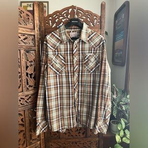True Religion plaid western button down shirt